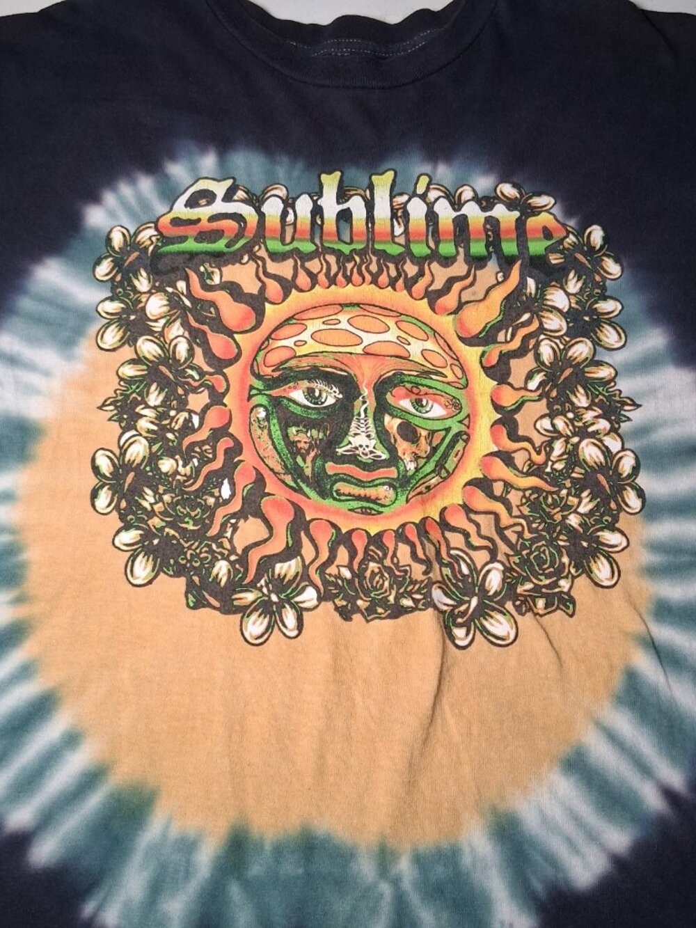 Sublime Band Shirt Small Blue Tue Dye Ska Punk Reggae Rock Band Sun Graphic